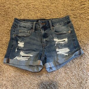 Aeropostale Blue Distressed Jean Shorts